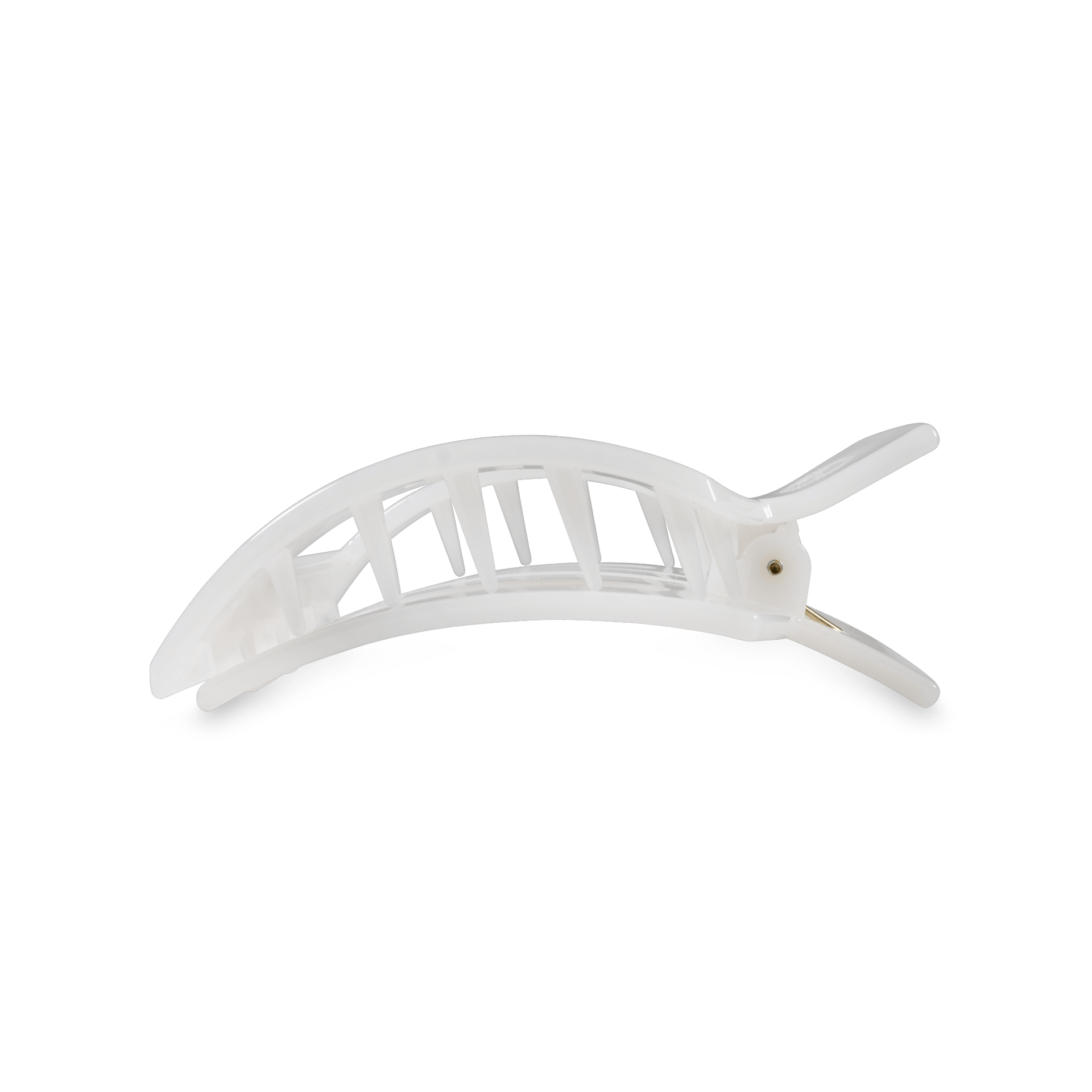 Coconut White Small Flat Square Hair Clip - Glamourous Grace
