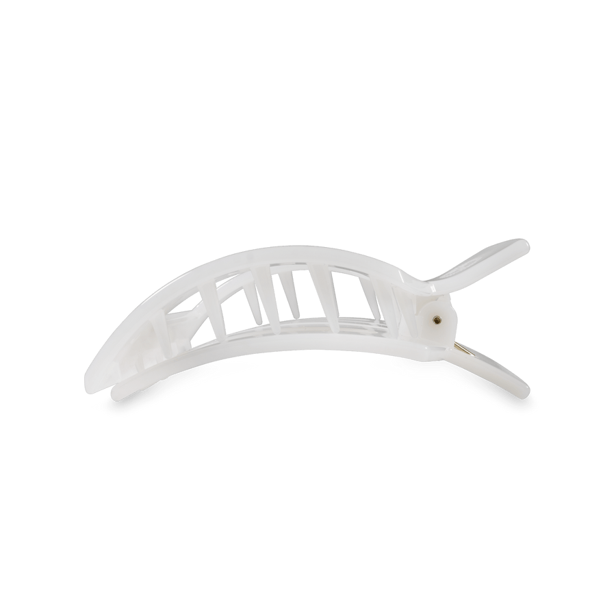 Coconut White Small Flat Square Hair Clip - Glamourous Grace
