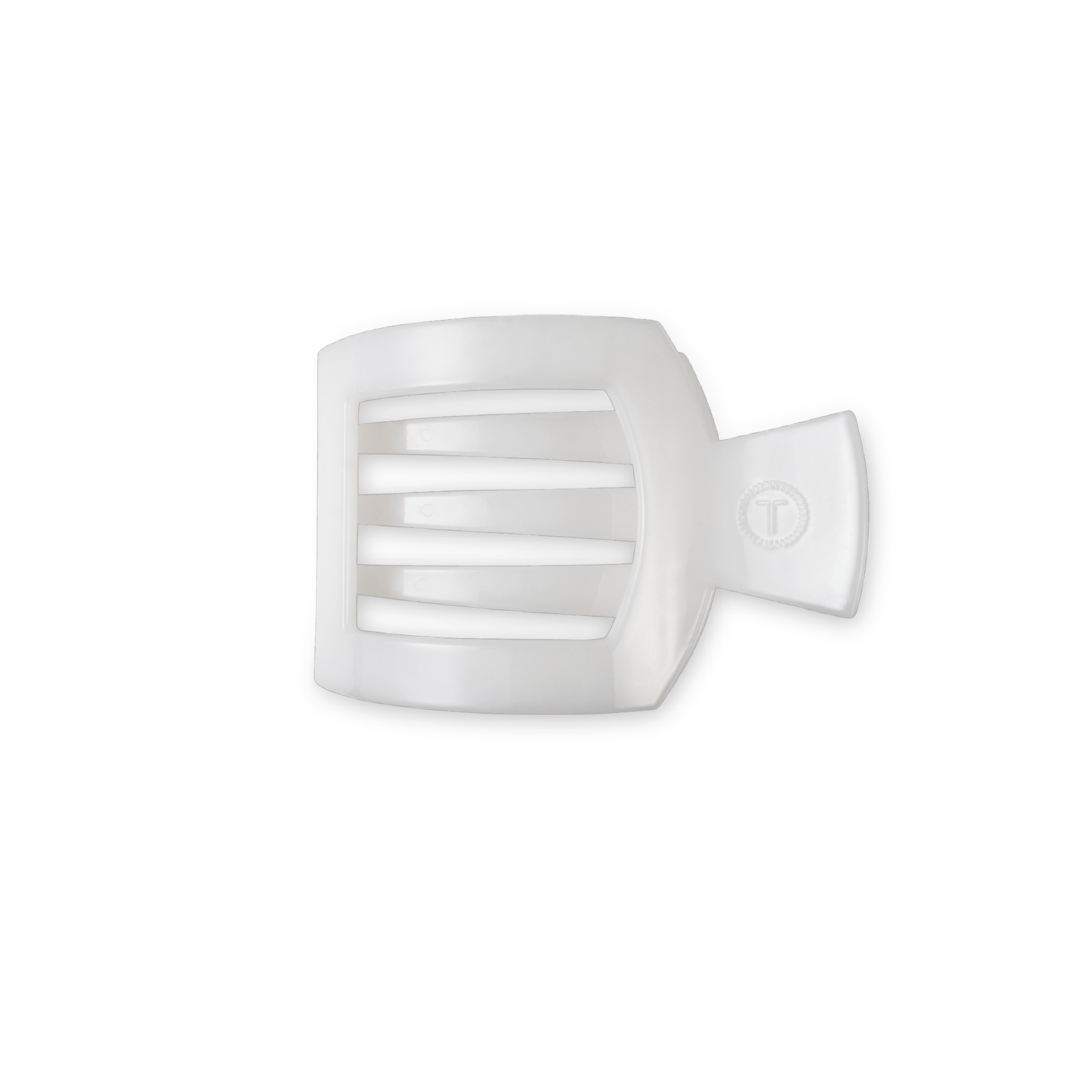 Coconut White Small Flat Square Hair Clip - Glamourous Grace