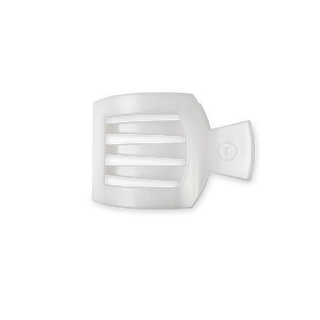 Coconut White Small Flat Square Hair Clip - Glamourous Grace