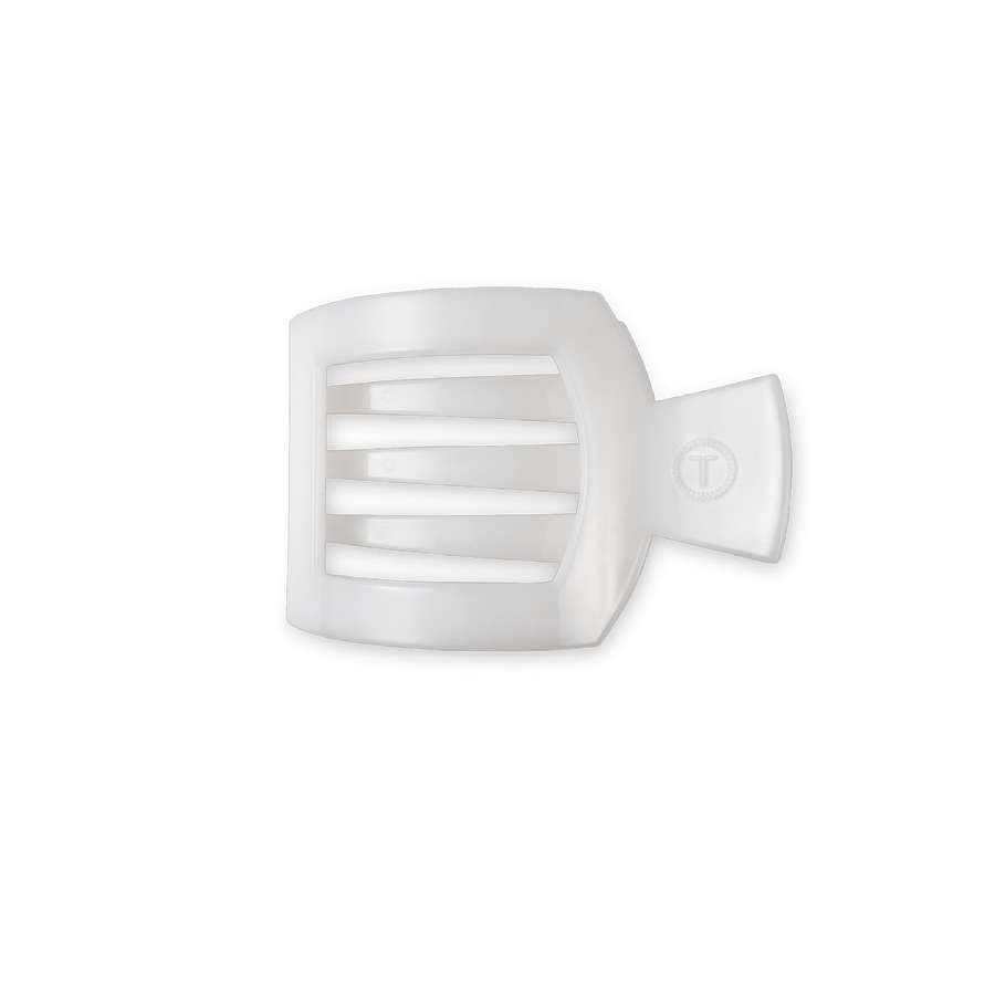 Coconut White Small Flat Square Hair Clip - Glamourous Grace