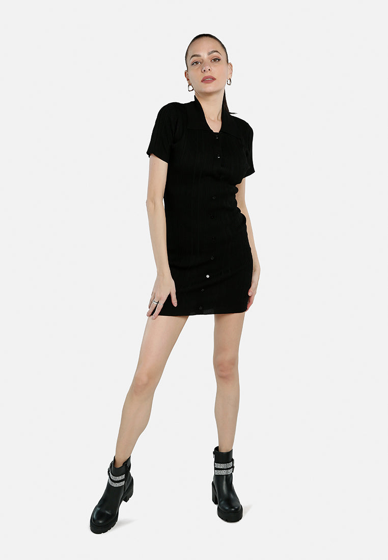 Collared Bodycon Sweater Dress - Glamourous Grace