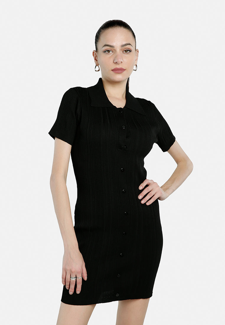 Collared Bodycon Sweater Dress - Glamourous Grace