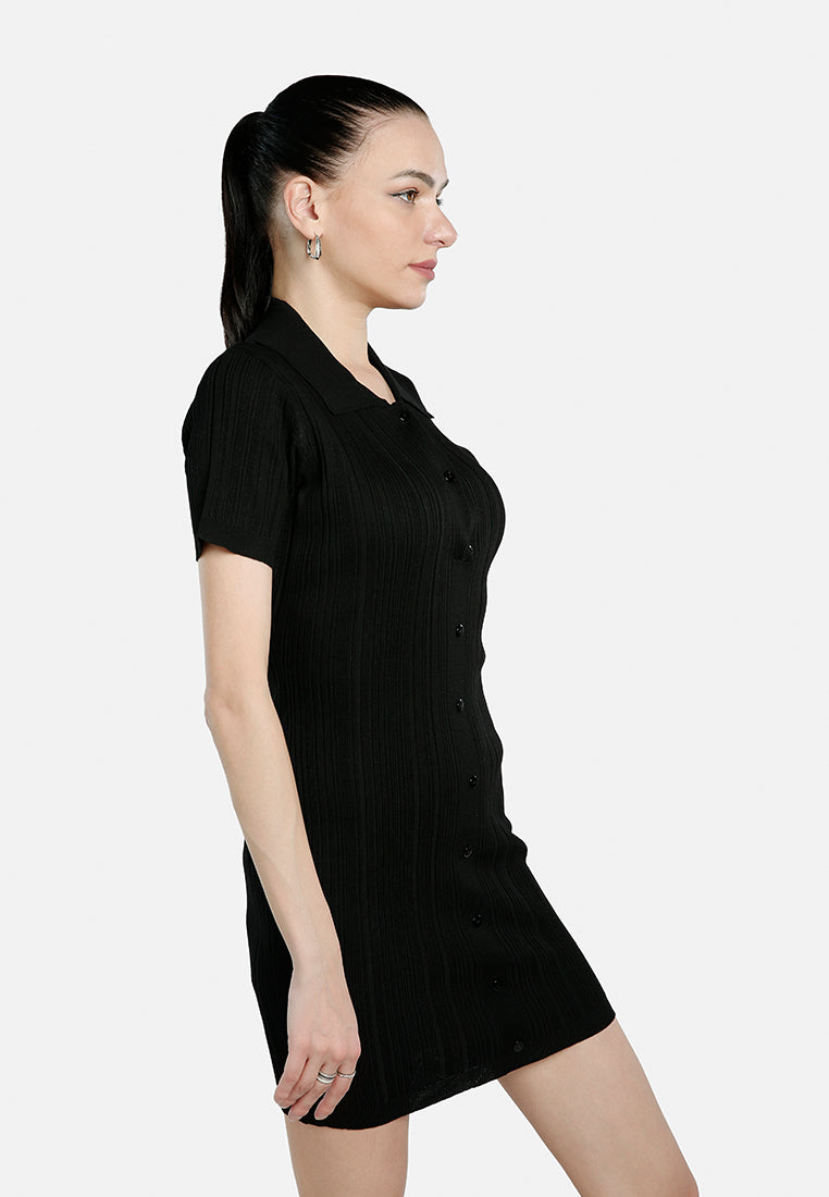 Collared Bodycon Sweater Dress - Glamourous Grace