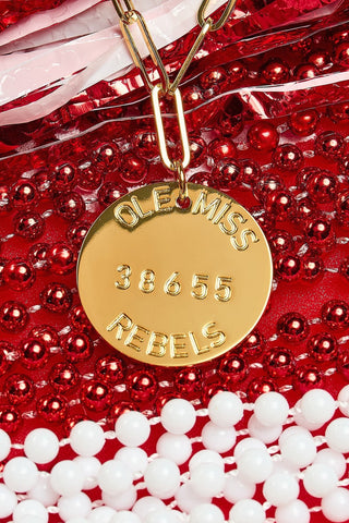 College Tag Charm Necklace - 18k Gold Plated Paper Clip Chain - Glamourous Grace