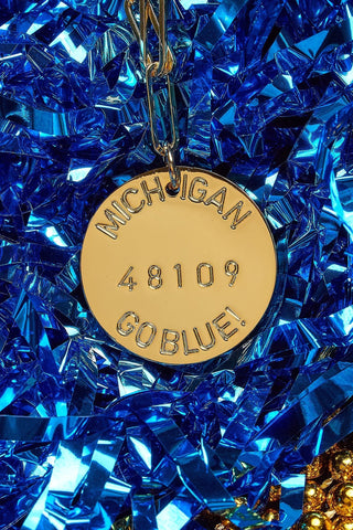 College Tag Charm Necklace - 18k Gold Plated Paper Clip Chain - Glamourous Grace