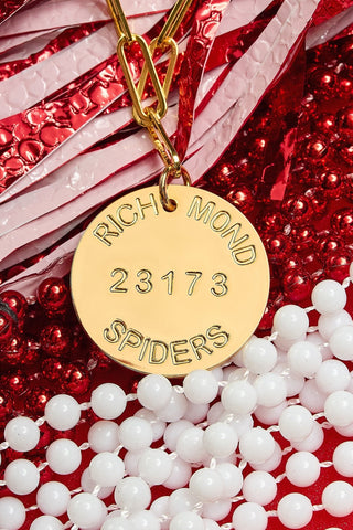 College Tag Charm Necklace - 18k Gold Plated Paper Clip Chain - Glamourous Grace