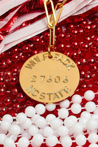 College Tag Charm Necklace - 18k Gold Plated Paper Clip Chain - Glamourous Grace