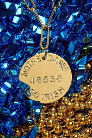 College Tag Charm Necklace - 18k Gold Plated Paper Clip Chain - Glamourous Grace