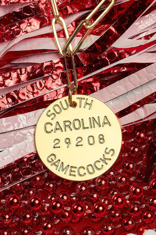 College Tag Charm Necklace - 18k Gold Plated Paper Clip Chain - Glamourous Grace