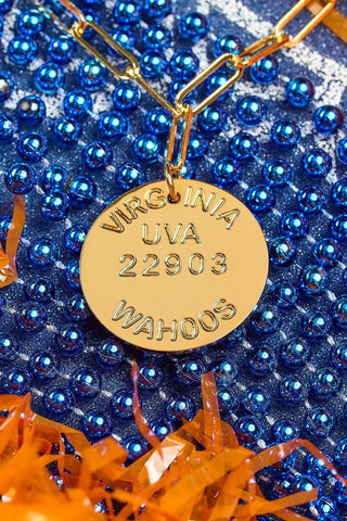 College Tag Charm Necklace - 18k Gold Plated Paper Clip Chain - Glamourous Grace