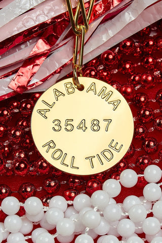 College Tag Charm Necklace - 18k Gold Plated Paper Clip Chain - Glamourous Grace