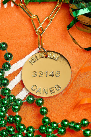 College Tag Charm Necklace - 18k Gold Plated Paper Clip Chain - Glamourous Grace