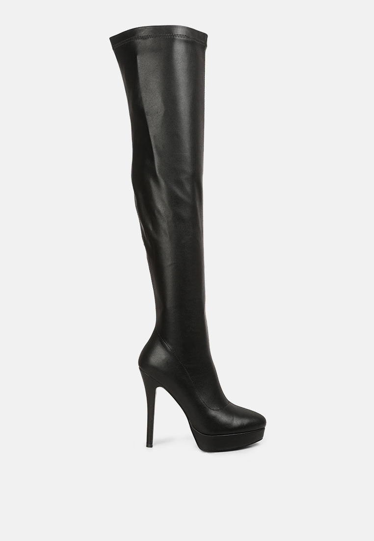 Confetti Stretch Pu High Heel Long Boots - Glamourous Grace