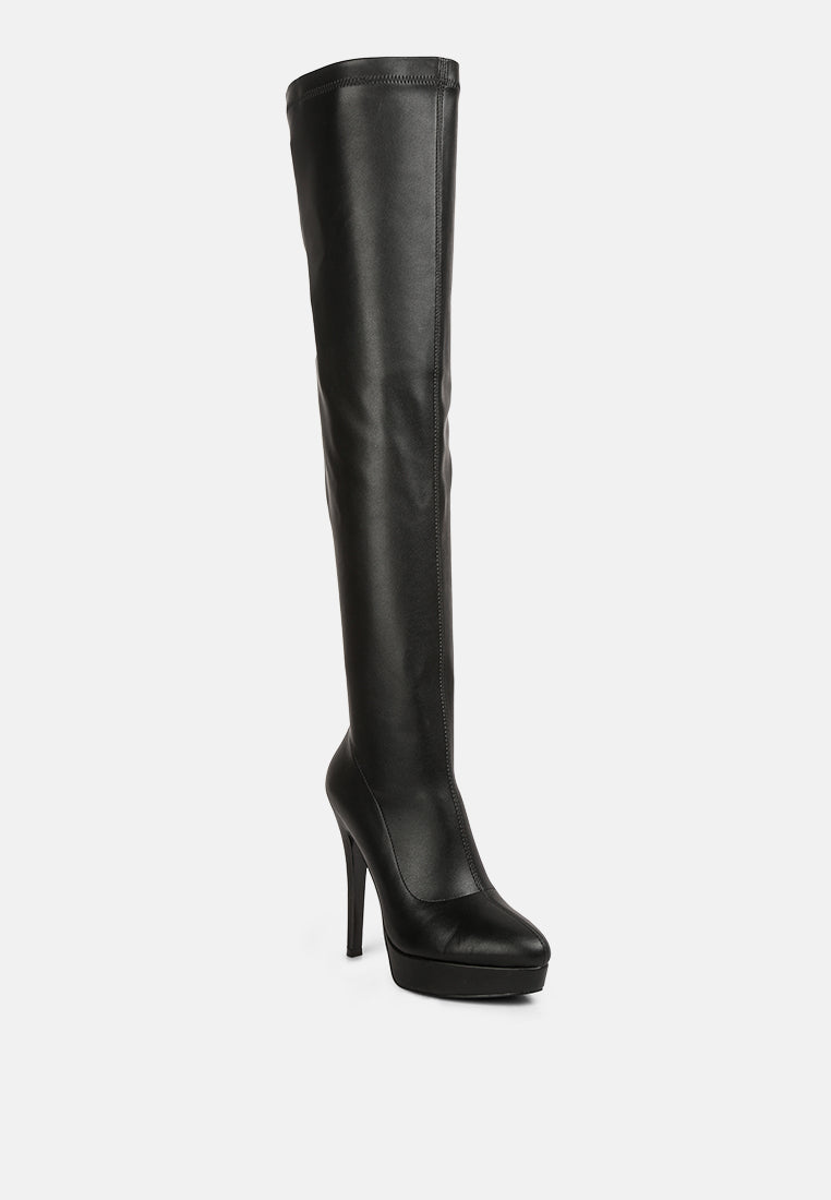 Confetti Stretch Pu High Heel Long Boots - Glamourous Grace