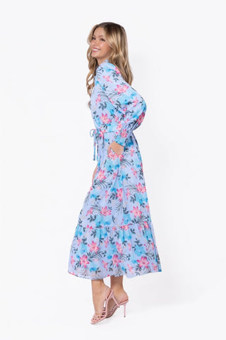 Connie Dress (Blue Ground)