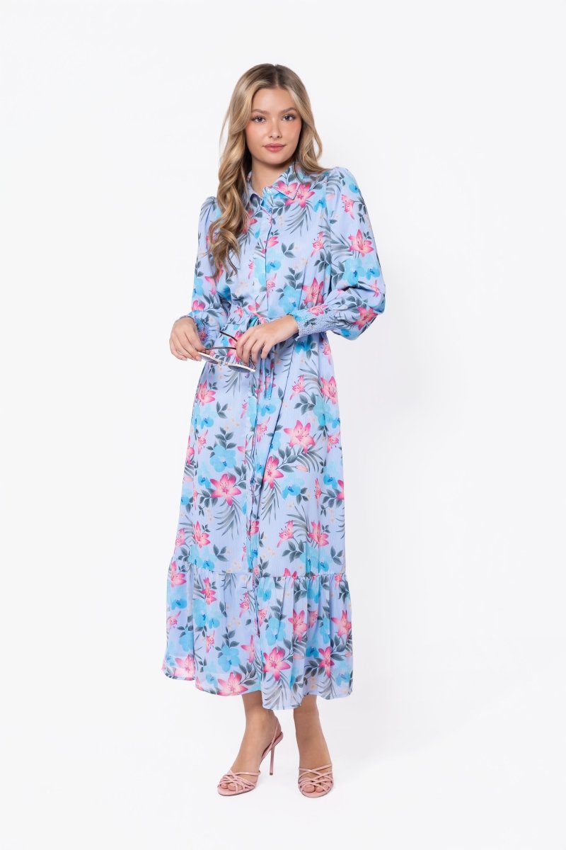 Connie Dress (Blue Ground) - Glamourous Grace