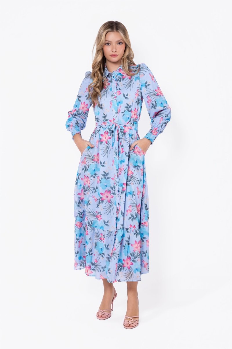 Connie Dress (Blue Ground) - Glamourous Grace