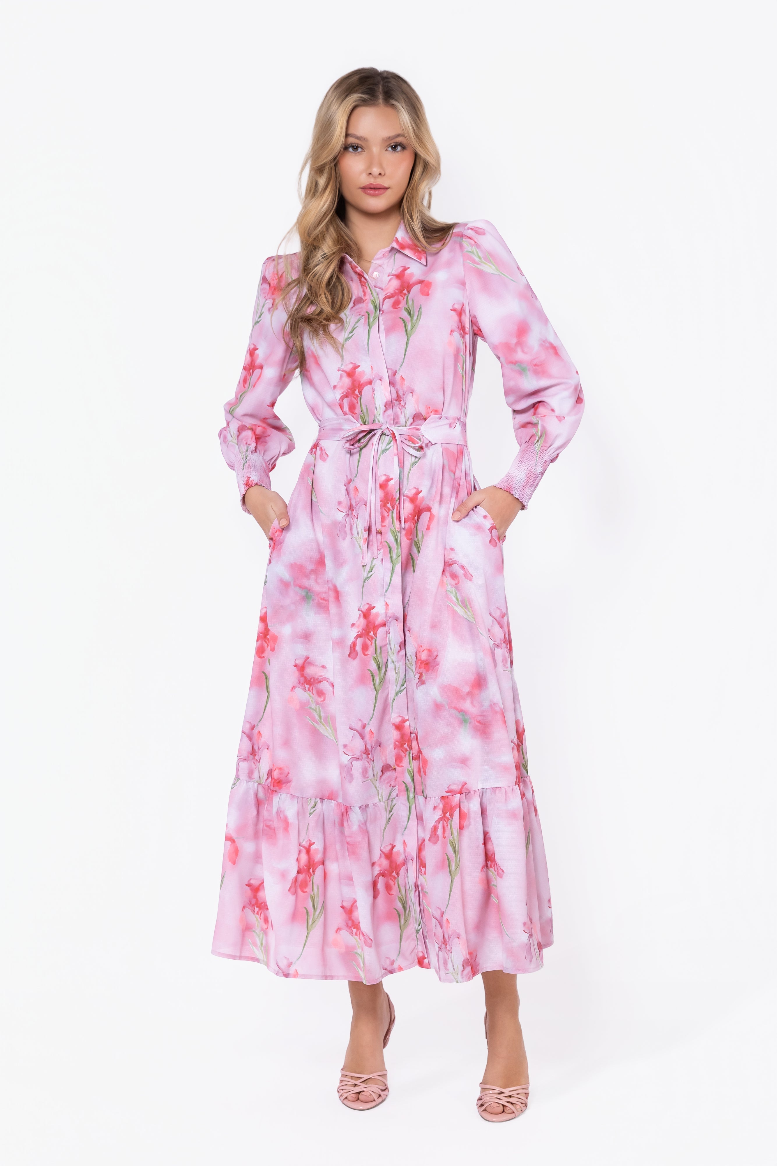 Connie Dress (Pink Flower) - Glamourous Grace