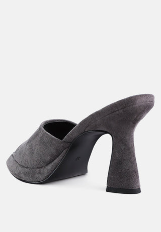 Copyme Micro Suede Slip On Spool Heel Sandals - Glamourous Grace