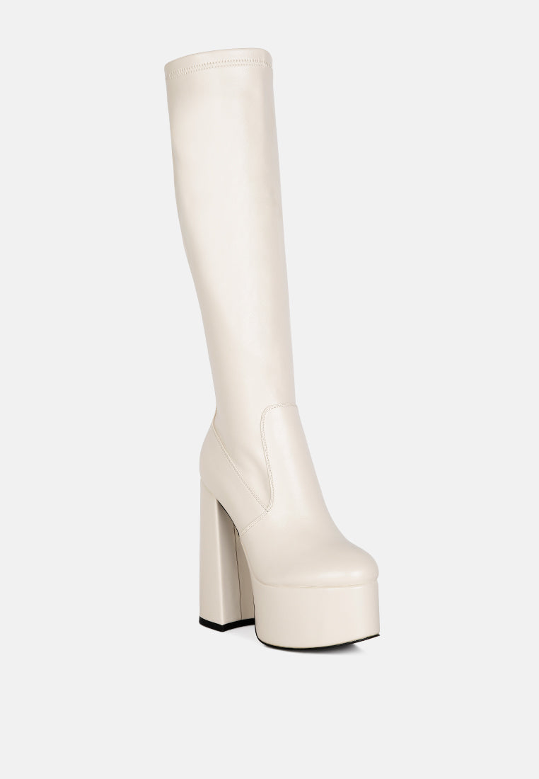 Coraline High Block Heeled Calf Boots - Glamourous Grace