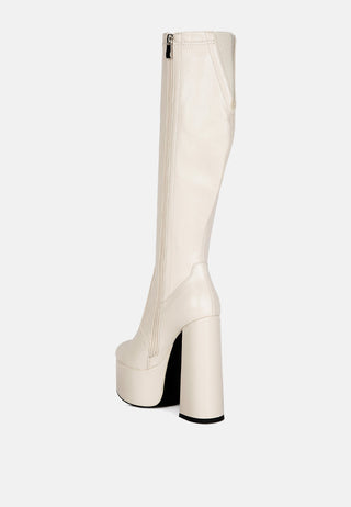 Coraline High Block Heeled Calf Boots