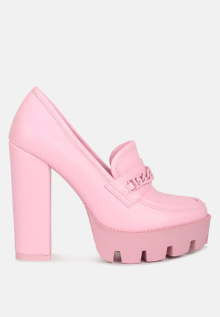 Corinne Chain Embellished Chunky Loafers