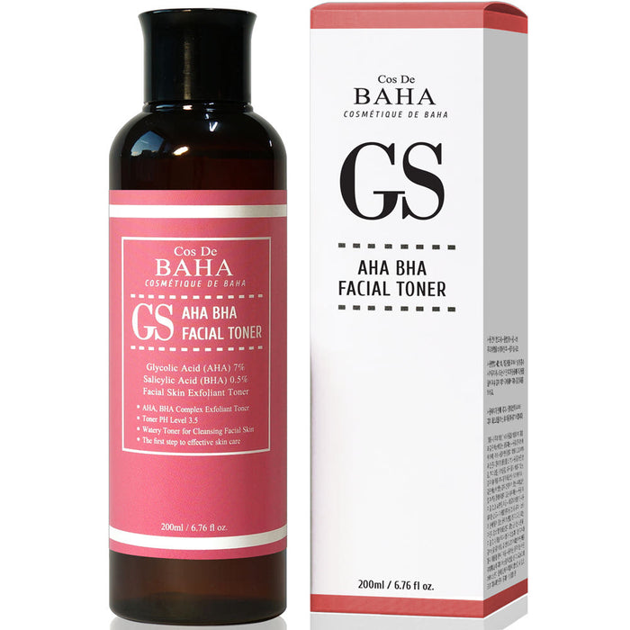 Cos De BAHA GS Clarifying Facial Toner with Glycolic Acid 7% AHA + Salicylic Acid 0.5% BHA 200ml - Glamourous Grace