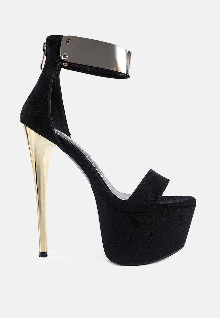Cosmo Girl Metal Band High Heeled Sandals - Glamourous Grace