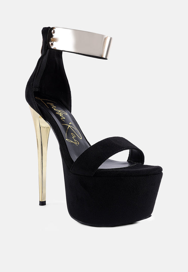 Cosmo Girl Metal Band High Heeled Sandals - Glamourous Grace