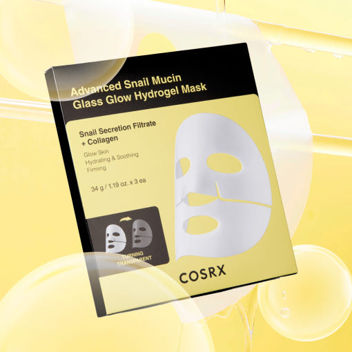 COSRX Advanced Snail Mucin Glass Glow Hydrogel Mask 34g X 3ea - Glamourous Grace