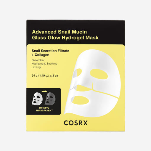 COSRX Advanced Snail Mucin Glass Glow Hydrogel Mask 34g X 3ea - Glamourous Grace