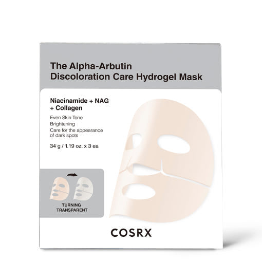 COSRX The Alpha-Arbutin Discoloration Care Hydrogel Mask 34g X 3ea - Glamourous Grace