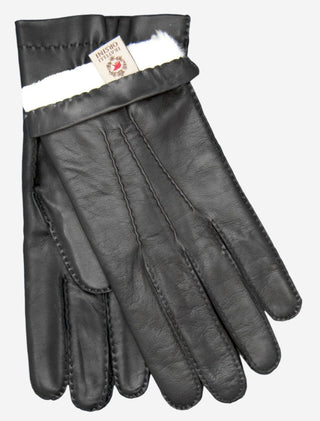 CR3103 (black) - Men’s handsewn Italian rabbit fur gloves - Glamourous Grace