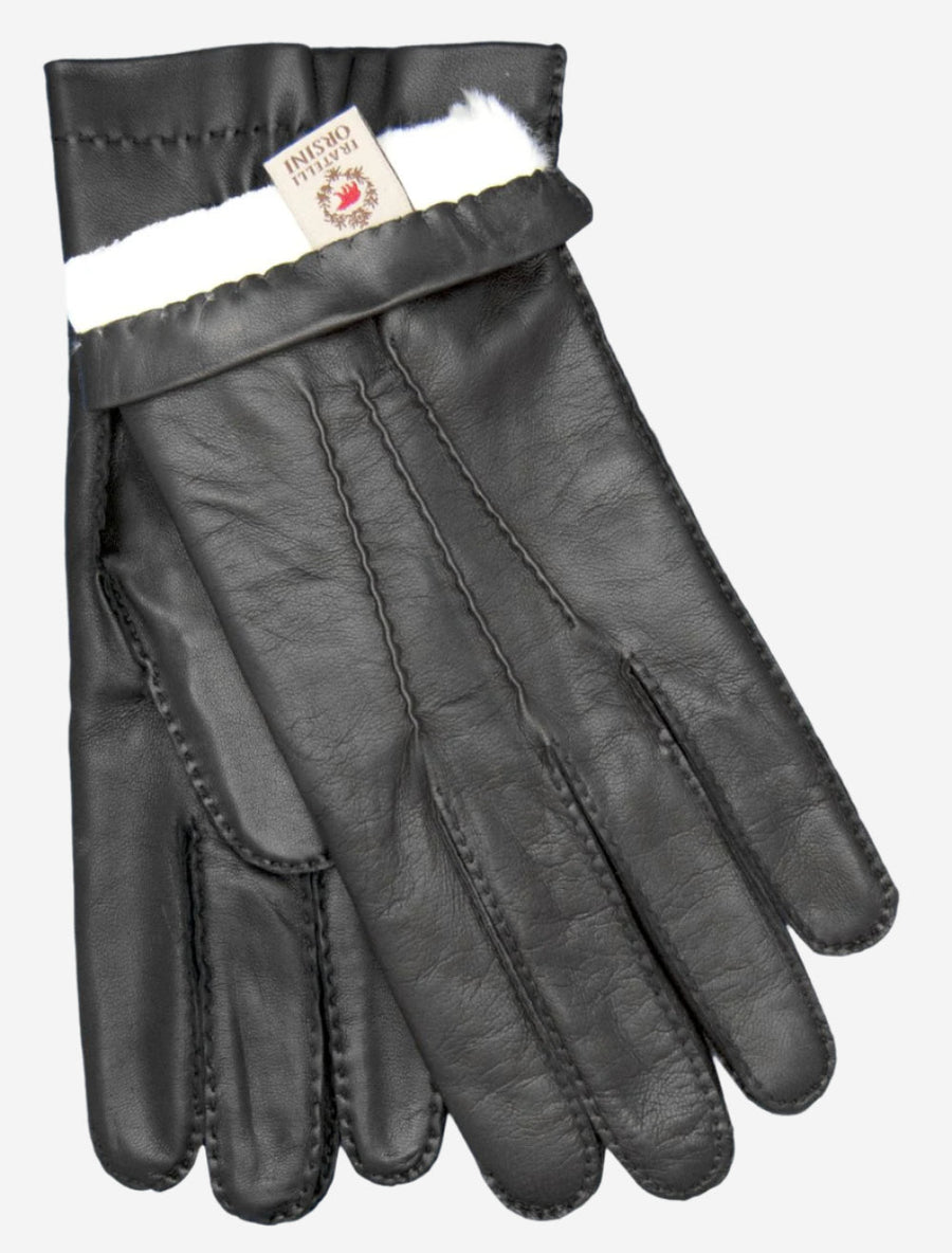 CR3103 (black) - Men’s handsewn Italian rabbit fur gloves - Glamourous Grace