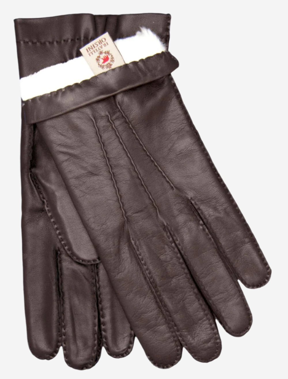 CR3103 (brown) - Men’s handsewn Italian rabbit fur gloves - Glamourous Grace