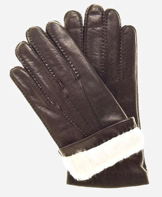 CR3103 (brown) - Men’s handsewn Italian rabbit fur gloves - Glamourous Grace