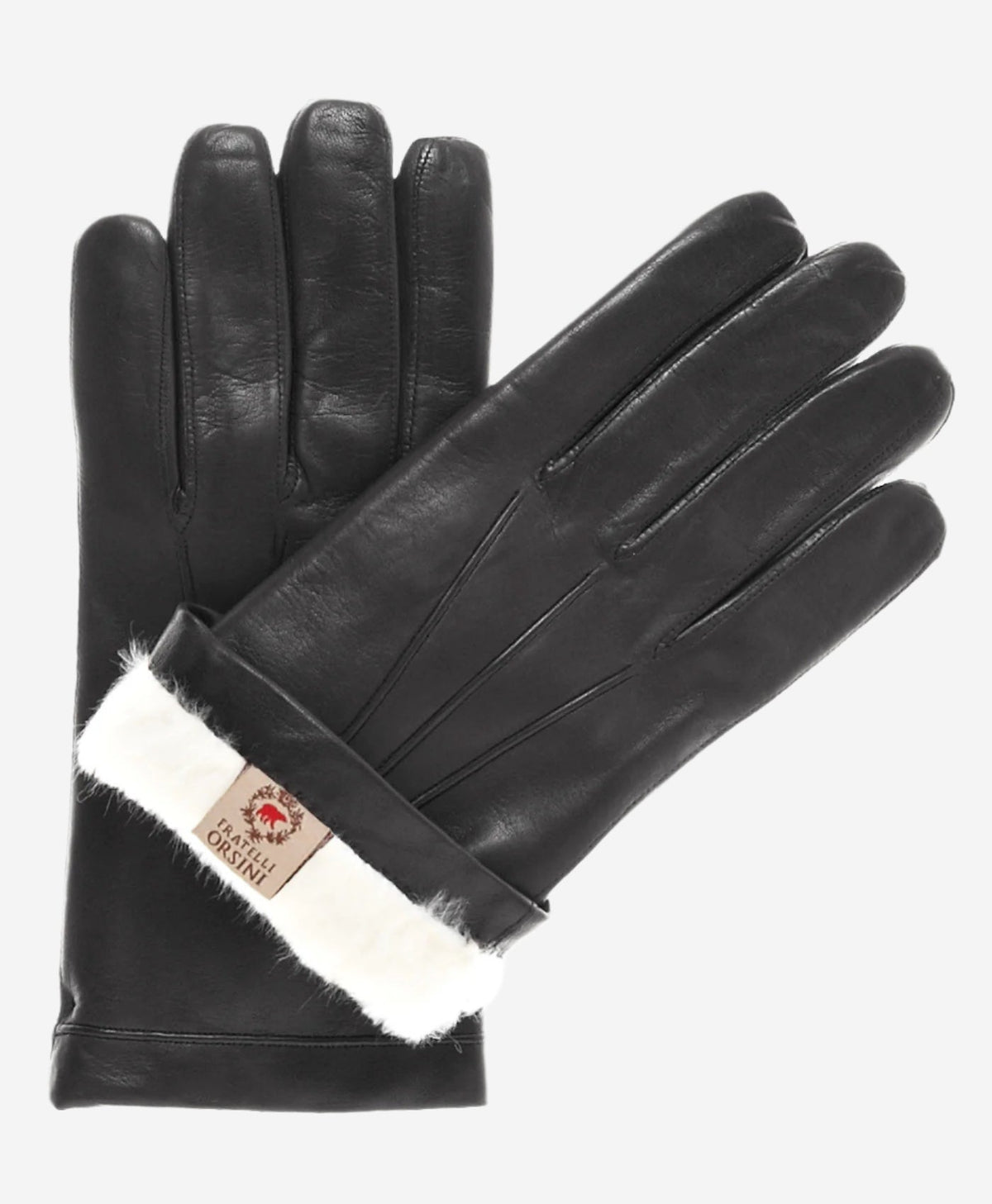 CR3302 (black) - Men’s cadet Italian rabbit fur gloves with shorter fingers - Glamourous Grace
