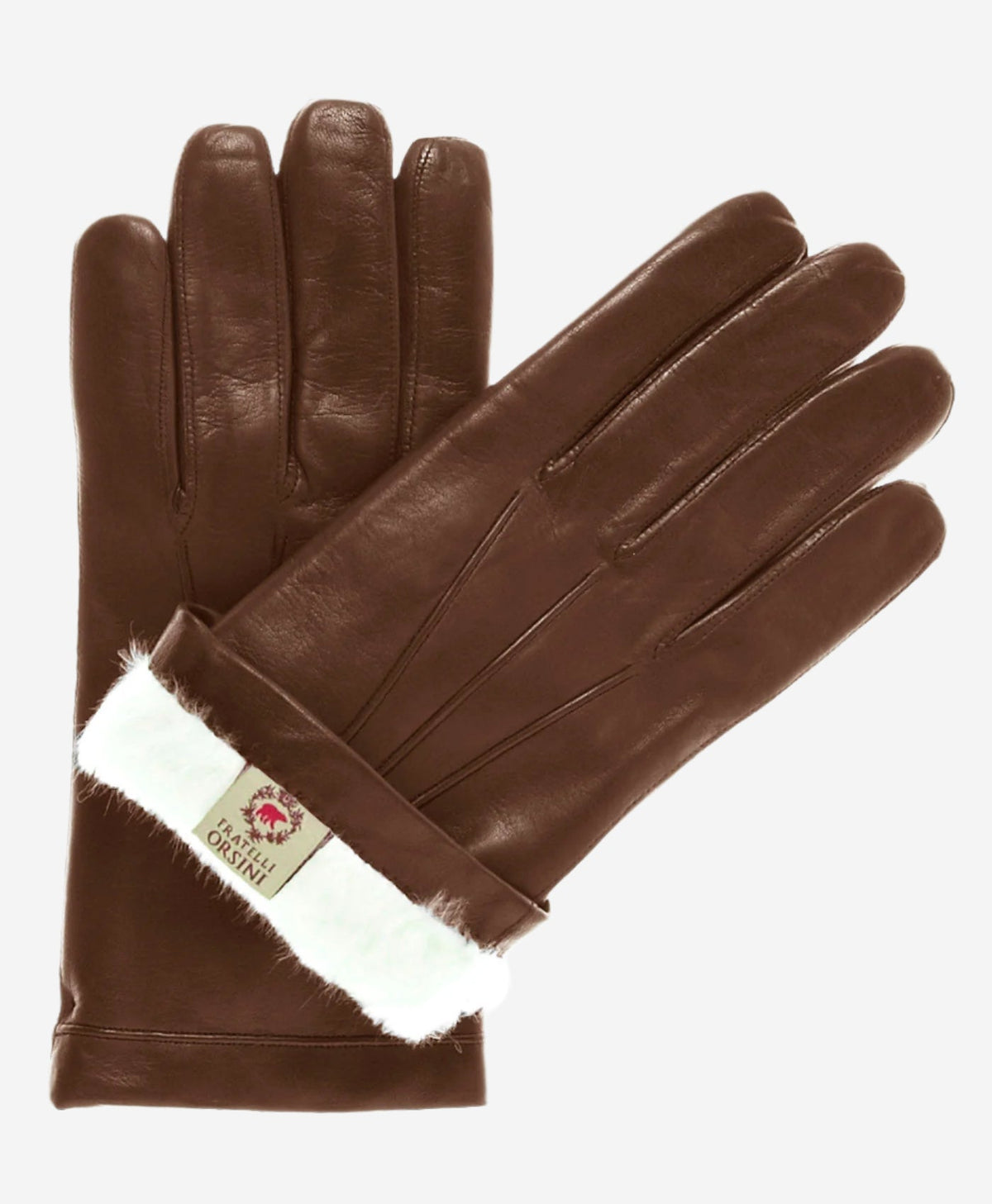 CR3302 (brown) - Men’s cadet Italian rabbit fur gloves with shorter fingers - Glamourous Grace