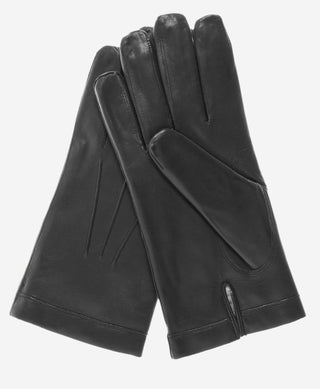 CR3303 (black) - Men’s Italian rabbit fur gloves with longer fingers - Glamourous Grace