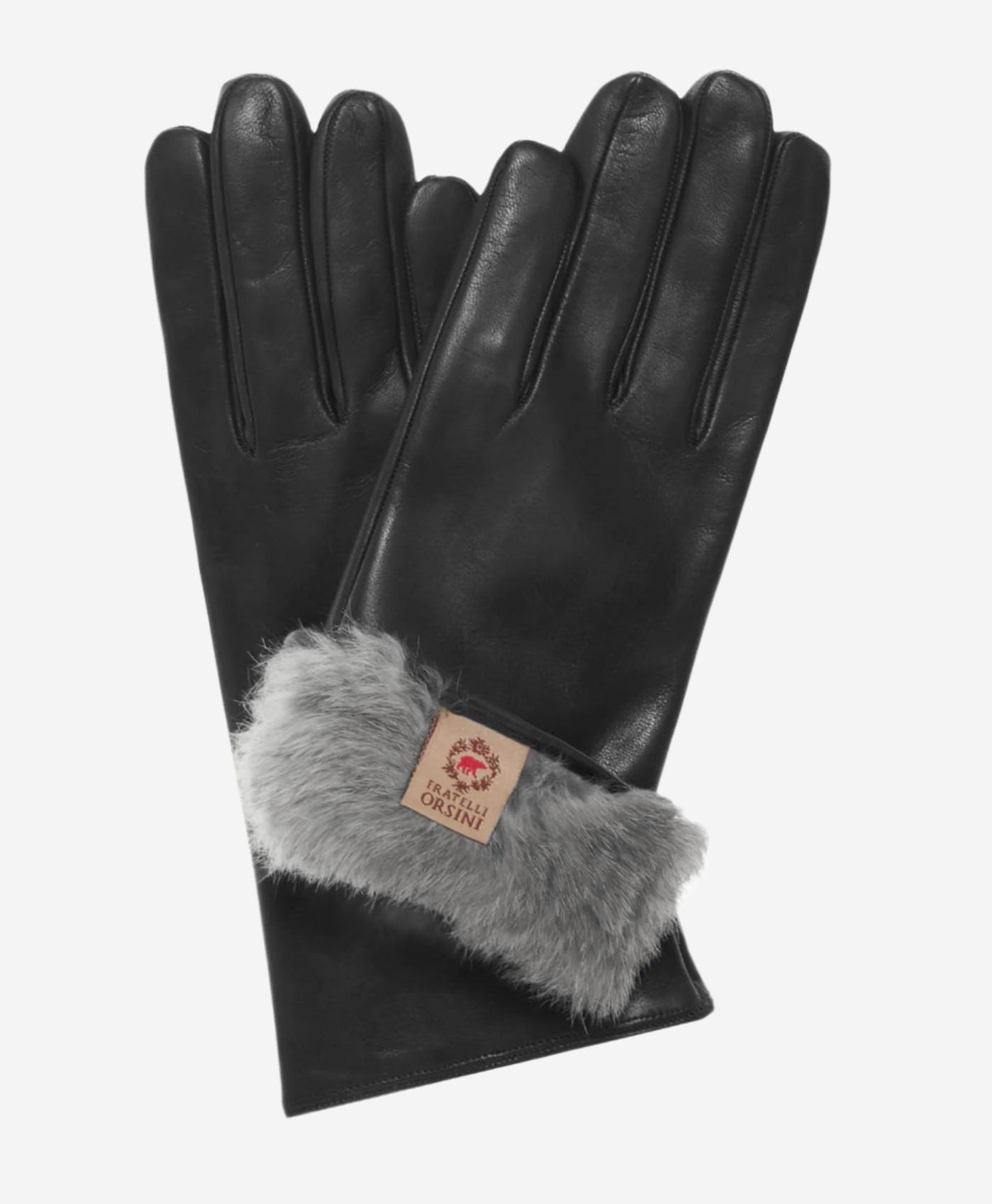 CR4606 (black) - Women's Italian natural rabbit fur gloves 3-button length - Glamourous Grace