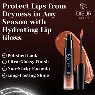 DISURI Beauty Glossy Blast Lip Gloss - Cafe Con Leche (M48)