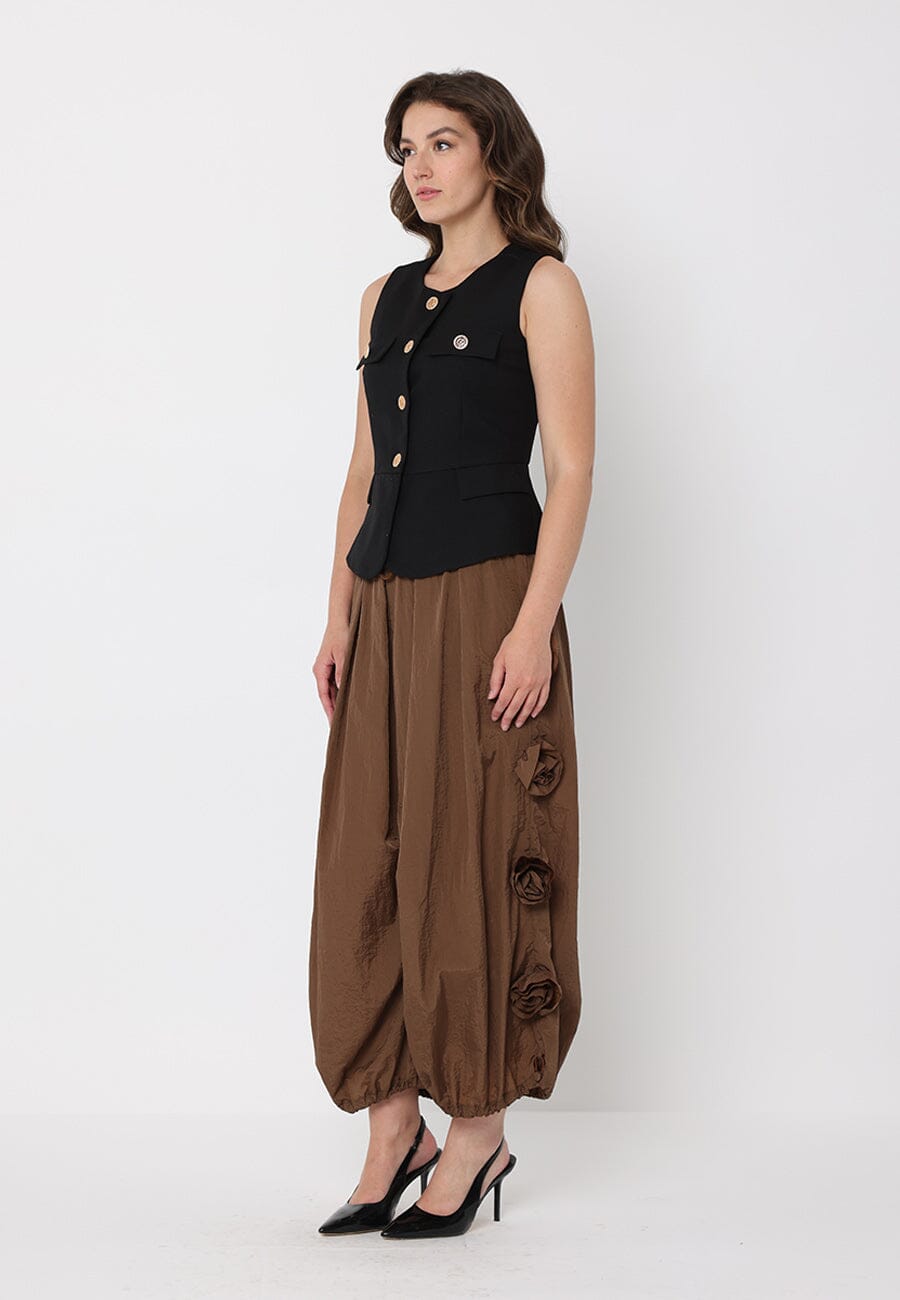 Crew Neck Front Pockets Vest - Glamourous Grace