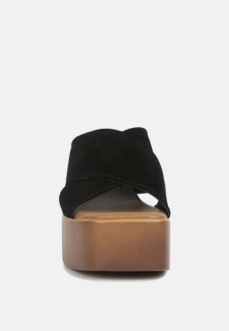 Matrix Criss Cross Strap Block Heel Sandals