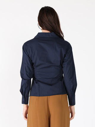 Cross Body Belt Design Side Gathered Top - Glamourous Grace