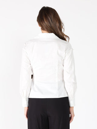 Cross Body Belt Design Side Gathered Top - Glamourous Grace