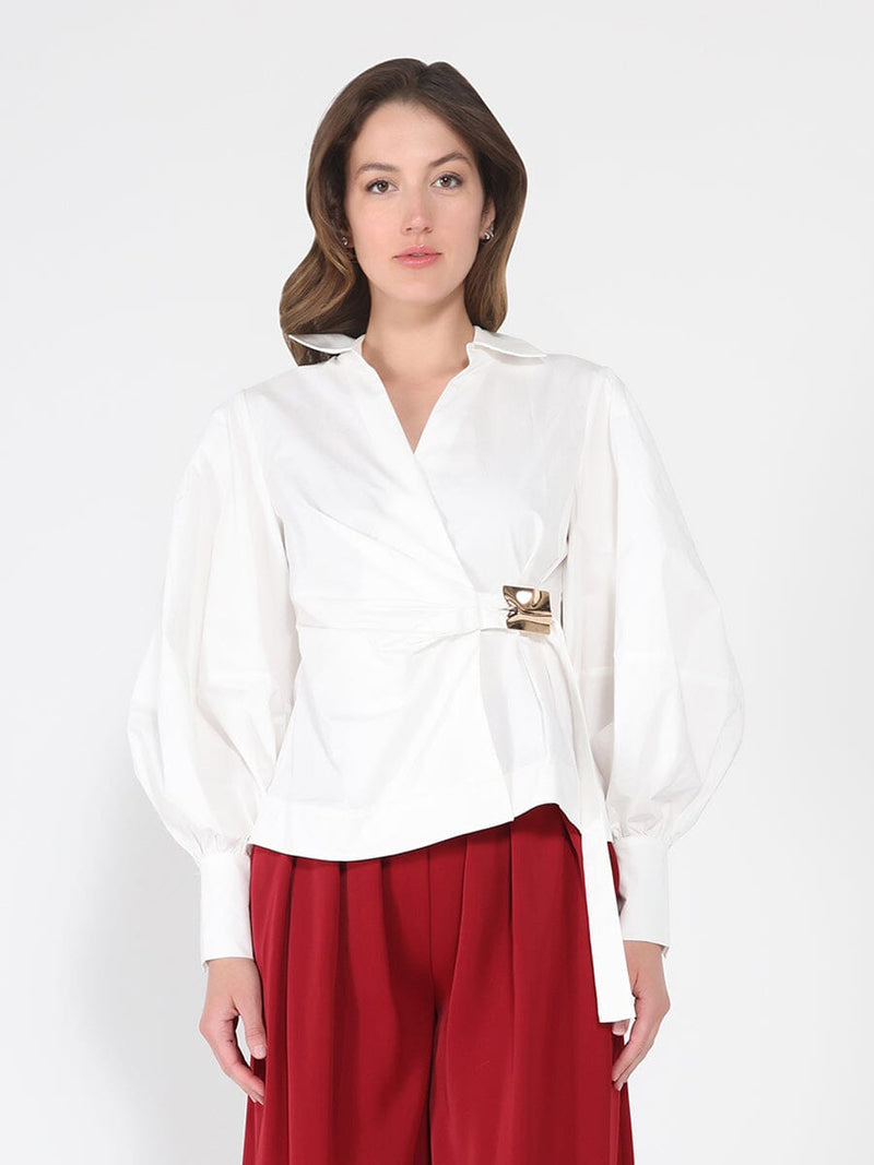 Crossbody Long Sleeve Solid Top - Glamourous Grace