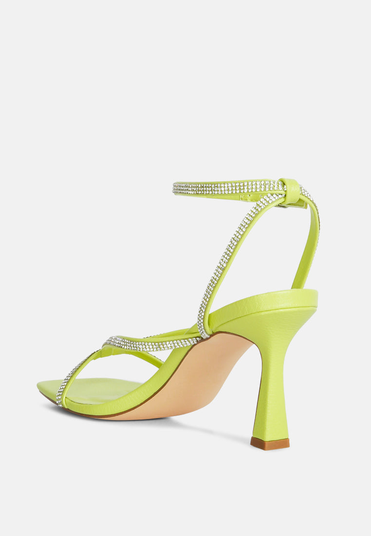 Crush It Diamante Mid Heel Sandal - Glamourous Grace