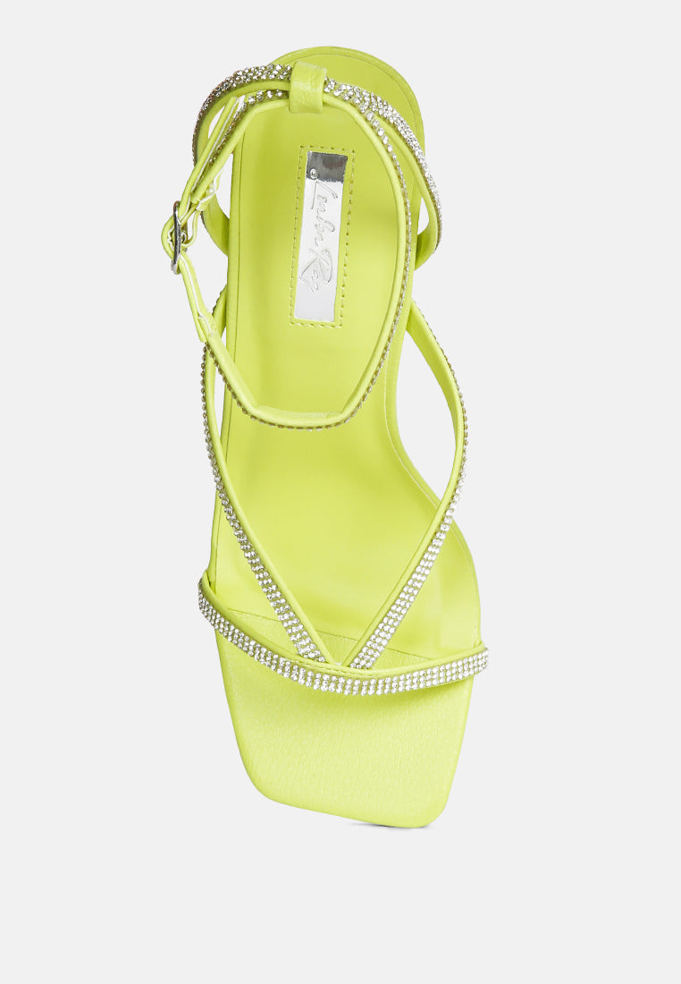 Crush It Diamante Mid Heel Sandal - Glamourous Grace