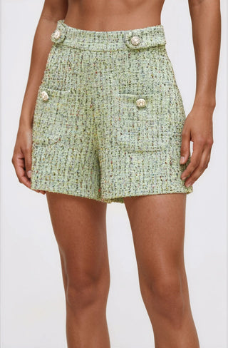 Crystal Tweed Short – Green (Final Sale) - Glamourous Grace